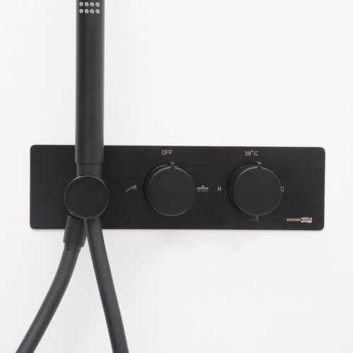 Смеситель для душа WasserKRAFT Elbe 7400 7488 Thermo встраиваемый черный - фото 2