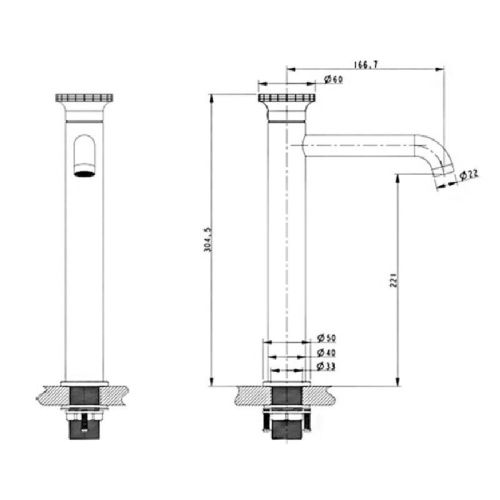 Смеситель Bronze de Luxe OMG! 9008GM-Y на раковину серый - фото 3