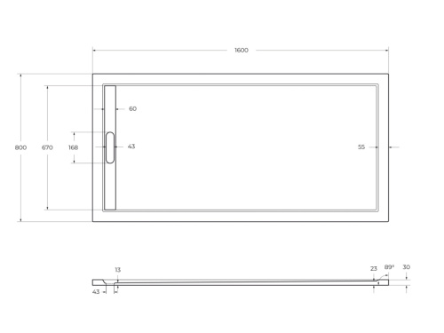 Душевой поддон Cezares TRAY-AS-AH-160/80-30-W 160х80 искусственный мрамор белый - фото 2