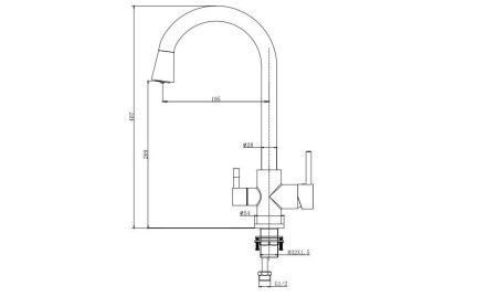 Смеситель для кухни Aquatek ВЕГА AQ1085CR на мойку хром