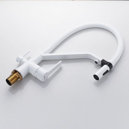 Смеситель для кухни Shevanik S278C на мойку белый