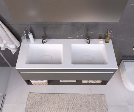 Раковина из искусственного камня Uperwood Modul 2911020342 110х50 полувстраиваемая цвет белый