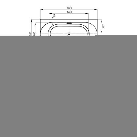 Ванна акриловая Wellsee Collaro 289106000 180х80 пристенная асимметричная с ножками