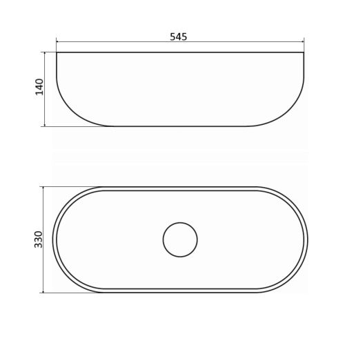 Раковина из искусственного камня MonteBianco Conca 550 20142 48х33 накладная цвет белый матовый без отверстий под смеситель - фото 5