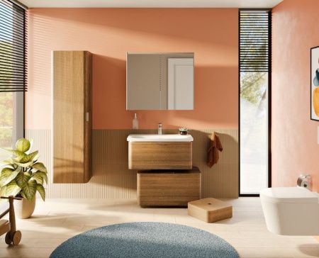 Зеркало-шкаф Vitra Core 66911 80х70 подвесной цвет черный