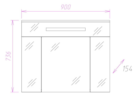 Зеркало-шкаф Onika Сигма 209014 90х15х74 подвесной цвет белый