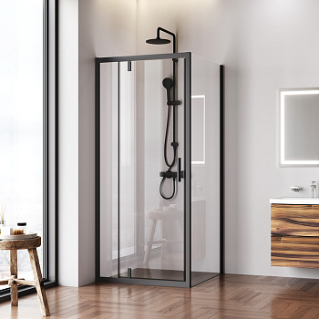 Душевой уголок Am.Pm Gem W90G-404-9090-BT 90х90 стекло прозрачное профиль черный матовый без поддона