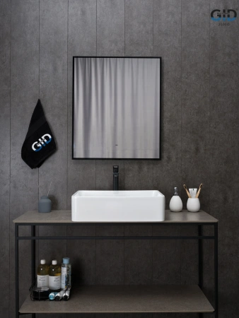 Раковина керамическая Gid Geométrico 51236 50х40 накладная цвет белый без отверстий под смеситель