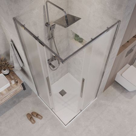 Душевая дверь Grossman Galaxy 1/2.K33.01.11.10.02 110х195 стекло текстурное профиль хром