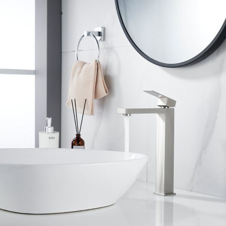 Смеситель для раковины Shevanik S7011L на столешницу сатин