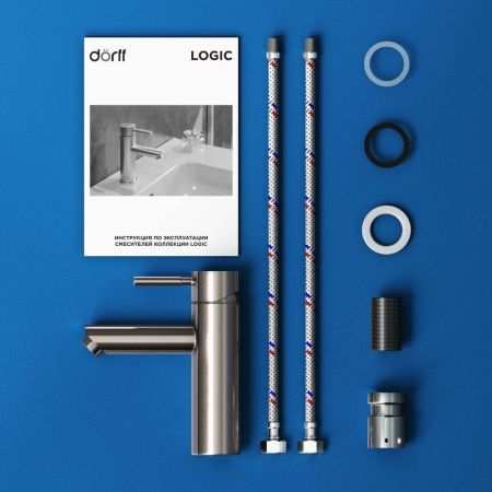 Смеситель Dorff Logic NEW D3002100SS на раковину нержавеющая сталь