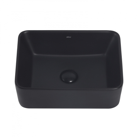 Раковина из санфаянса Abber RECHTECK AC2213MB 41х30 накладная цвет черный матовый без отверстий под смеситель