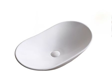 Раковина из сантехнического фарфора Cerutti SPA CR7031B 60х40 накладная цвет белый без отверстий под смеситель