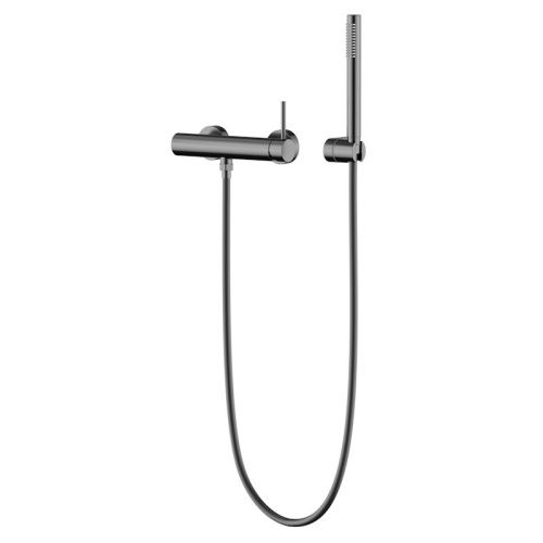 Смеситель для ванны и душа Knotlor ECLIPSE SS-22/GM настенный вороненая сталь - фото 4