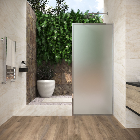 Душевая перегородка Vegas-Glass EAF Frame EAF Frame 100 08 10 100х200 стекло матовое профиль хром глянцевый