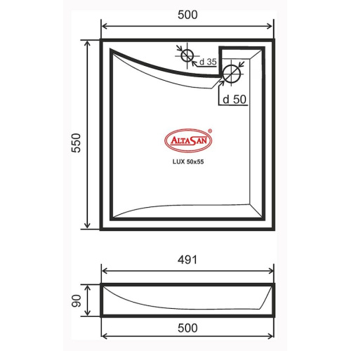 Раковина из искусственного мрамора Altasan LUX UPP50LUXs 50х55 над стиральной машиной цвет белый 1 отверстие под смеситель - фото 4 Раковина из искусственного мрамора Altasan LUX UPP50LUXs 50х55 над стиральной машиной цвет белый 1 отверстие под смеситель - фото 4