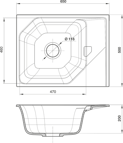 Кухонная мойка Rivelato LOCUS LS-65 topazio 65х50 цвет бежевый - фото 4