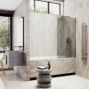 Душевая шторка на ванну Maybah Glass MGV-612-2 60х140 стекло тонированное профиль бронза ориентация универсальная