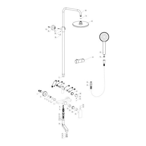 Душевая стойка Fmark FS8845Q настенная цвет графит - фото 4