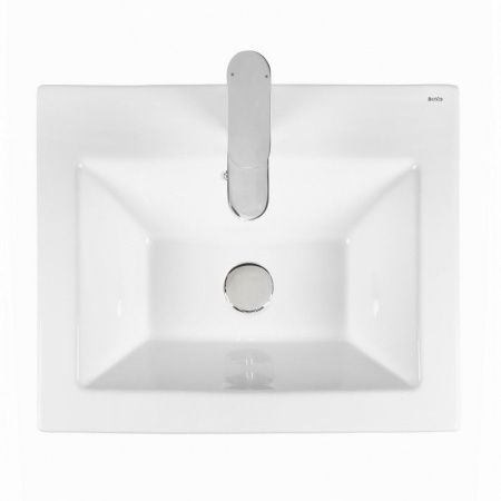 Раковина из сантехнического фарфора Bond Cube S06-500 50х40 встраиваемая цвет белый 1 отверстие под смеситель