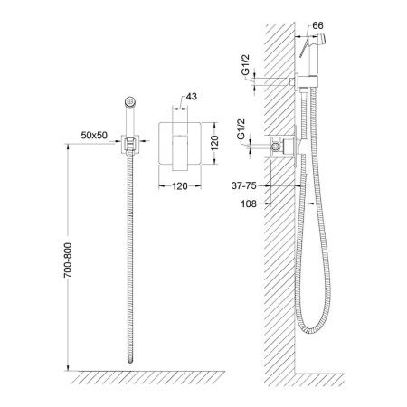 Смеситель с гигиеническим душем Timo Selene 2089/16SM встраиваемый в стену белый