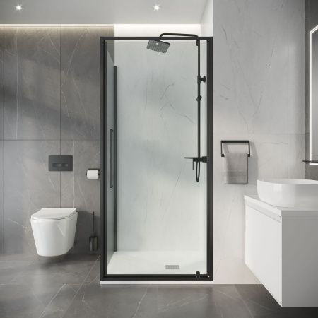 Душевой уголок Niagara Nova NG-35-10AGR-A90GR-34 100х90 стекло прозрачное профиль графит без поддона