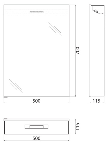 Зеркало-шкаф BelBagno SPC-1A-DL-BL-500 50х70 - фото 5