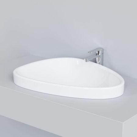 Раковина из сантехнического фарфора Ambassador Kingston 146T20002 60х40 накладная цвет белый без отверстий под смеситель