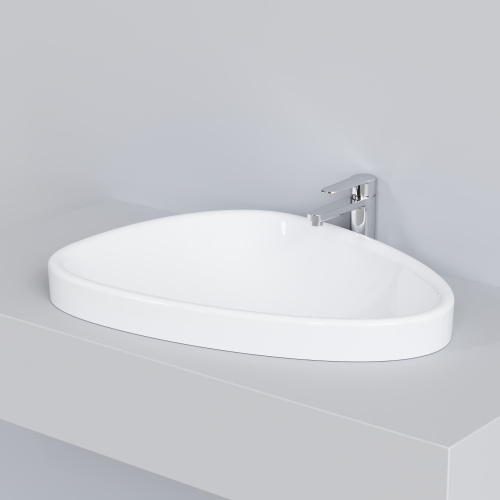 Раковина из сантехнического фарфора Ambassador Kingston 146T20002 58х44 накладная цвет белый глянцевый без отверстий под смеситель - фото 4