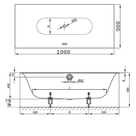 Ванна стальная Bette Lux 3442-000 PLUS 190х90 встраиваемая прямоугольная без ножек
