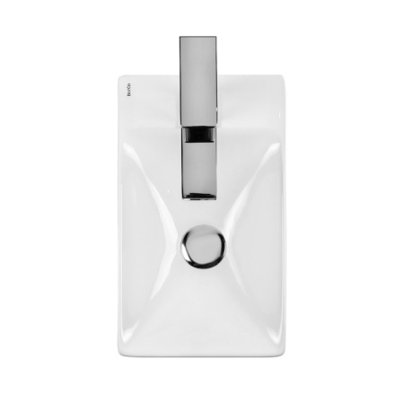 Раковина из сантехнического фарфора Bond Cube S12-380R 38х22 накладная цвет белый глянцевый 1 отверстие под смеситель