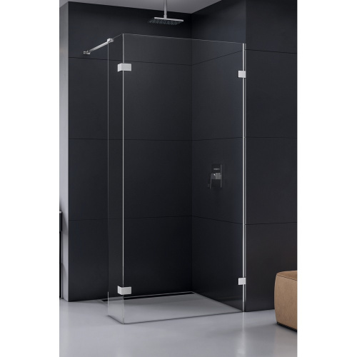 Душевая перегородка New Trendy EVENTA Chrome EXK-4631 90х200 стекло прозрачное профиль хром глянцевый - фото 2