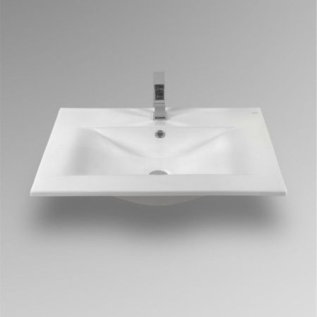 Раковина из сантехнического фарфора Bond Cube S05-700 70х50 встраиваемая цвет белый 1 отверстие под смеситель