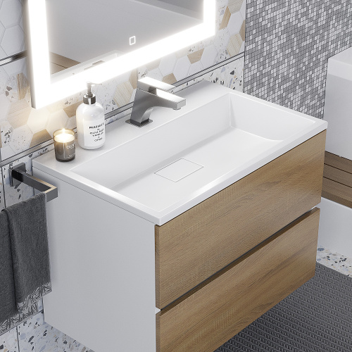 Раковина Uperwood Barsa 70 см 2911020345 полувстраиваемая цвет белый - фото 2