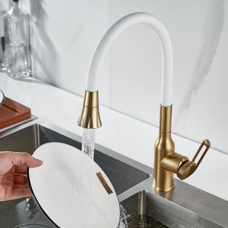 Смеситель для кухни Raffine F303G-1 на мойку золото