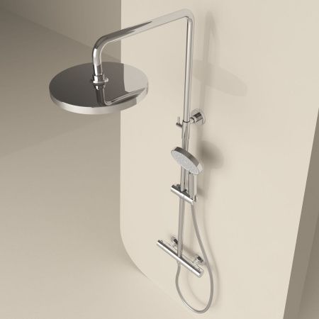 Душевая стойка Sancos Teo SC11001CH настенная цвет хром с термостатом