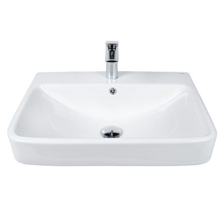 Раковина из сантехнического фарфора Bond Cube S10-600 60х50 встраиваемая цвет белый 1 отверстие под смеситель