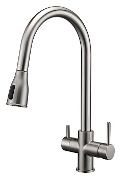 Смеситель для кухни Paulmark LANGE La214212-NI на раковину никель без термостата