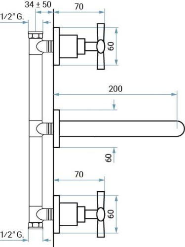 Смесители Emmevi Spirit New 31155/BR встраиваемый в стену бронза - фото 2