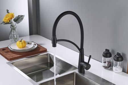 Смеситель для кухни Shevanik S743H-3 на мойку черный