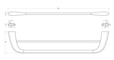 Полотенцедержатель Cezares LINER LINER-THD-60-GM