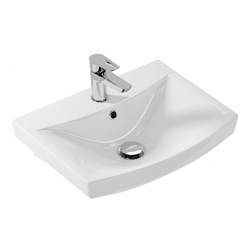 Раковина из сантехнического фарфора Onika Carina UM-CAR50/1 50х39 накладная цвет белый 1 отверстие под смеситель