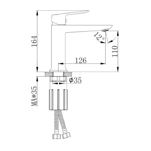 Смеситель Splenka S41 S41.10.09 на раковину серый - фото 3