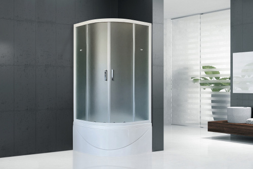 Душевой уголок Royal Bath BK RB90BK-C 90х90 стекло матовое профиль белый