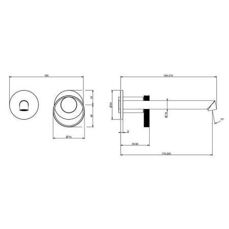 Смеситель для раковины Gessi Anello 63383#031 встраиваемый в стену хром (внешняя часть)