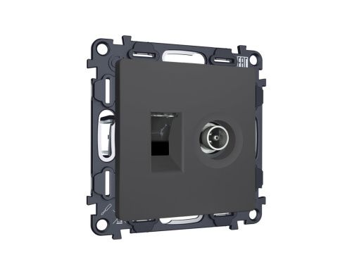 Комплект механизма розетки компьютерной + TV оконечной RJ-45 с автоматической защитной шторкой Ambrella Volt MA MA912510 - фото 3