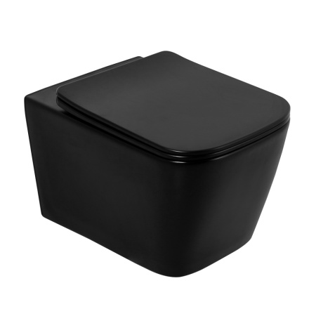 Чаша унитаза подвесная BelBagno ARDENTE-C BB3202CHR-MB цвет черный матовый без сиденья безободковая каскадный смыв