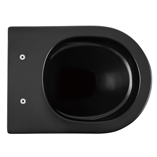 Унитаз подвесной Abber Bequem AC1103MB черный матовый с сиденьем микролифт безободковый каскадный смыв - фото 3