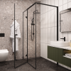 Душевой уголок Cerutti SPA C1A 120х90 стекло прозрачное профиль черный без поддона