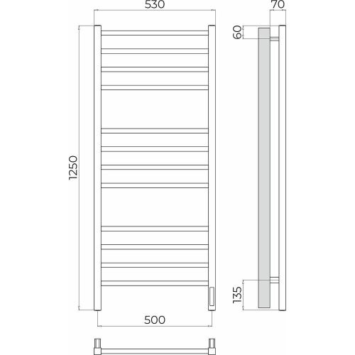 Полотенцесушитель Terminus 4670078544414 53х125 электрический хром - фото 3
